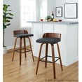 thumbnail image 3 of LumiSource Grey Maya 30" Fixed-Height Barstool - Set of 2, 3 of 6
