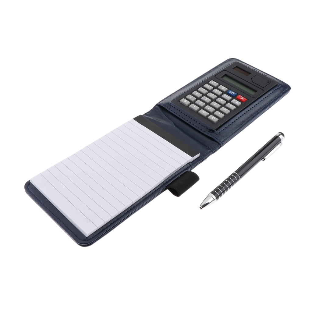 A7 Leather waterproof Hardcover notes libro con una calculadora bolígrafo 
