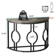 thumbnail image 3 of Yardi Yarda 43" Industrial Console Table, Half Moon Shaped Accent Sofa Table, Grey & Black, 3 of 4
