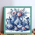 thumbnail image 2 of Kit Punto Cruz Porcelana Impresa Hilo Algodón Ecológico Bordado 11CT 40x40cm, 2 of 9