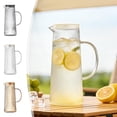 thumbnail image 1 of YYV Ribbed Glass Cold-Water Pitcher Heat-Resistant Vertical-Stripe Water Bottle Large-Capacity Tea Pot for Living Room Tabletop Iced Tea Cold Brew Serveware Durable Glass Pitcher, 1 of 9