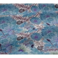 thumbnail image 4 of oneOone Cotton Jersey Baby Blue Fabric Leaves & Lotus Floral Dress Material Fabric Print Fabric By The Yard 58 Inch Wide, 4 of 4