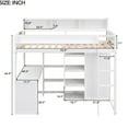 thumbnail image 5 of White Twin Loft Bed With Ample Wardrobe Space, Wood Measures And Multiple Storage,, 5 of 7