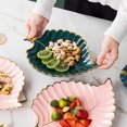 thumbnail image 4 of Shisuyan 1Pc Creative Leaf Shaped Jewelry Plate Multifunction Dessert Cake Tray Green, 4 of 9