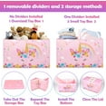 thumbnail image 6 of Large Toy Box, Collapsible Sturdy Kids Storage Organizer for Boys Girls, 25"x13"x16" Storage Box with Lids, Toy Chest Bins Basket for Living Room, Playroom, Nursery, Pink, 6 of 13