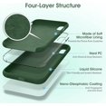 thumbnail image 3 of Liquid Silicone Case for iPhone X/XS (5.8''), [Scratch-Resistant, Anti-Fingerprint, Shockproof] Protective Slim Fit Phone Case, 4-Layer Cover with Microfiber Lining, Silky-Soft Touch, Green, 3 of 14