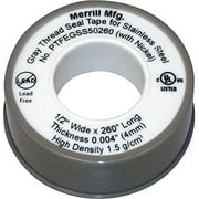 MERRILL MFG Boshart Industries TT260-SS 0.5 x 260 in. non-Stick Thread Seal Tape, Gray
