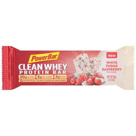 PowerBar Clean Whey Protein Bar, White Fudge Raspberry 20g Protein, 16