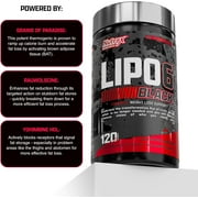 Nutrex Lipo-6 Black Fat Burner, Energy and Appetite Control 120 Capsules