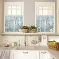 thumbnail image 4 of Teal Ocean Coastal Kitchen Curtains, Summer Beach 3-Piece Kitchen Curtain Valance and Tiers Set 36 Inch Length, Nautical Coral Starfish Rod Pocket Half Window Curtains for Cafe Living Room Bathroom, 4 of 7