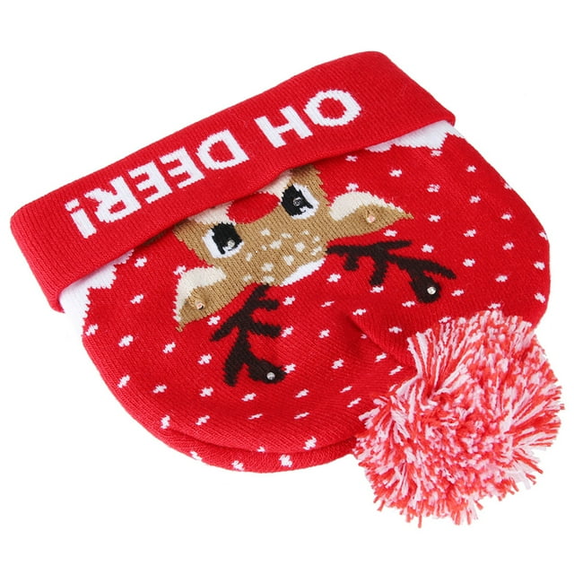 Gorro De Navidad Tejido Con Estilo De Hilo De Lana, Gorro De Navidad Con Luz Luminosa, Para Navidad Halloween