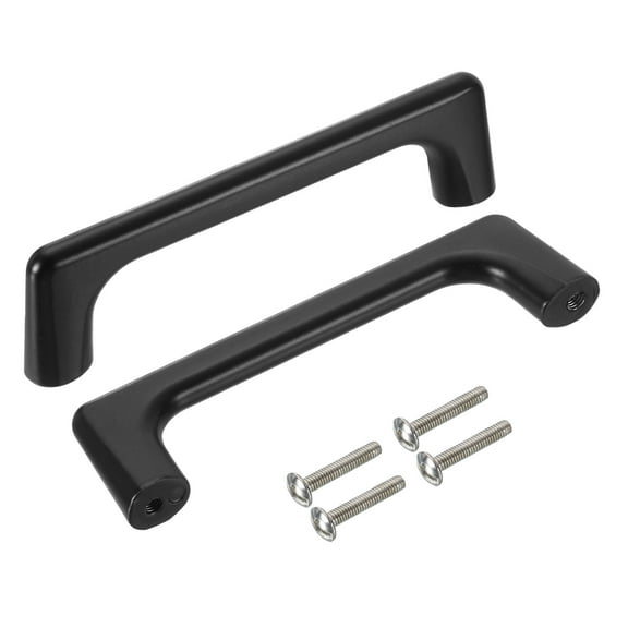 Cabinet Pulls, 8Pcs 4 Inch - Aluminum Alloy Drawer Handles, Furniture Kitchen Hardware Handle for Door Wardrobe Cupboard (Matte Black)