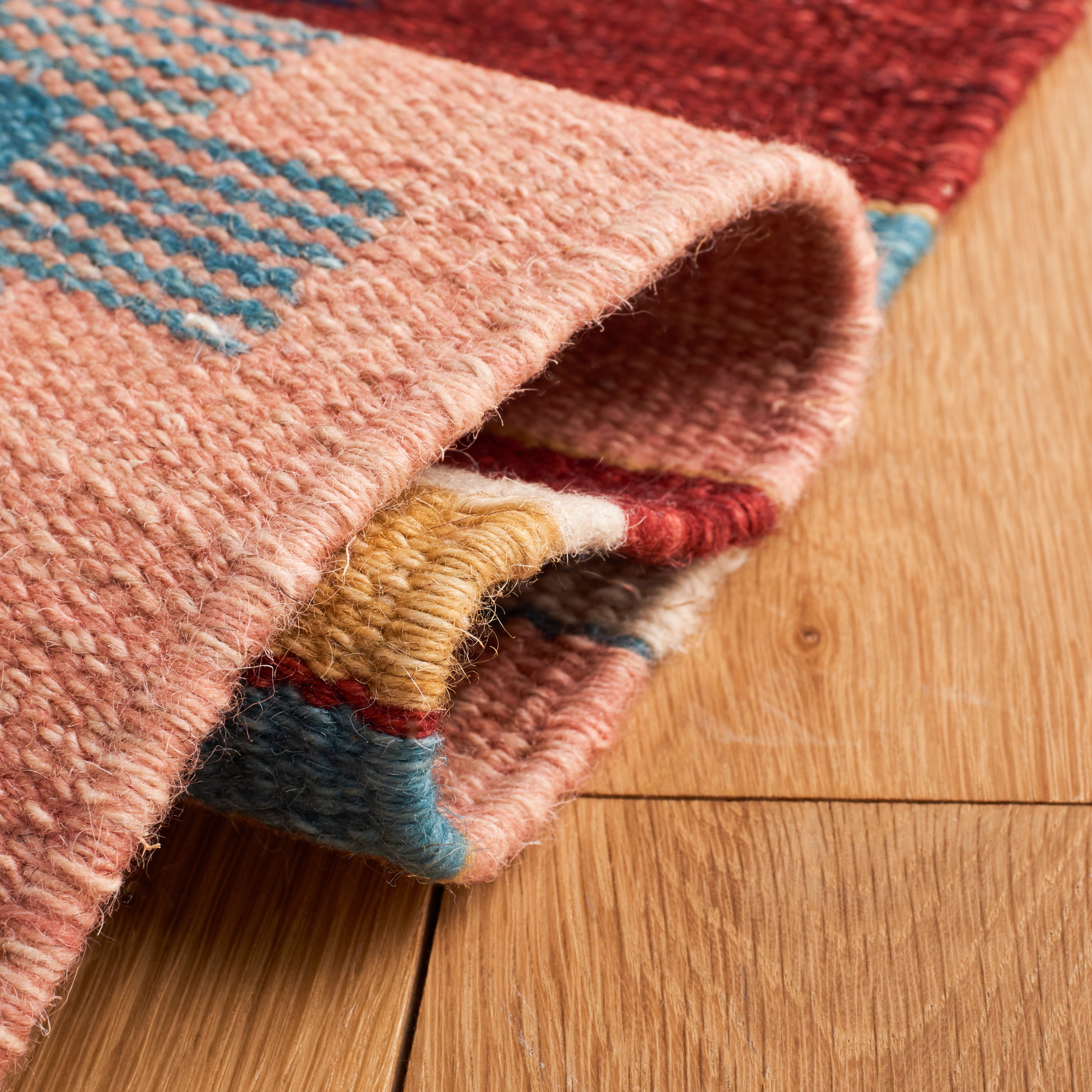 SAFAVIEH Kilim Talisha Tribal Area Rug, Light Pink/Blue, 9' x 12'