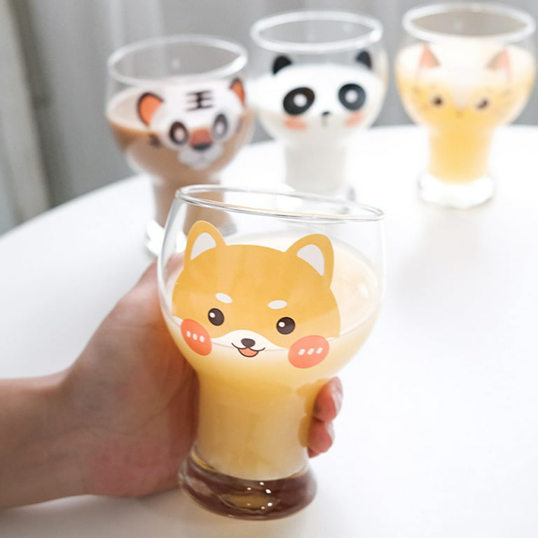 Cute Glass Bear Mugs Insulated Double Wall Glass Cup Coffee Mug Milk Cup  Bear Tea Cup, 8.4 Oz Cute Insulated Glass Espresso Cup, For Office Home Tea  J