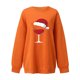 thumbnail image 2 of Gibobby Sudadera navideña mujer Sudadera con estampado navideño para mujer, holgada, cuello redondo, manga larga, informal, básica, sin capucha(Naranja,M), 2 of 3