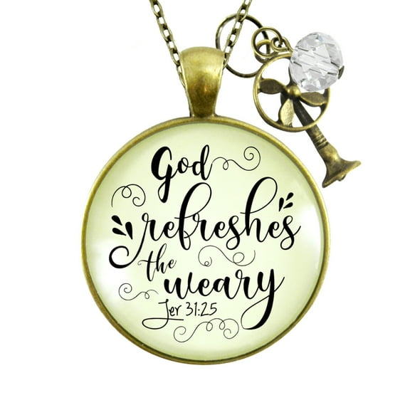 God Refreshes Weary Gutsy Goodness Necklace Bronze Metal Female Adult Jewelry