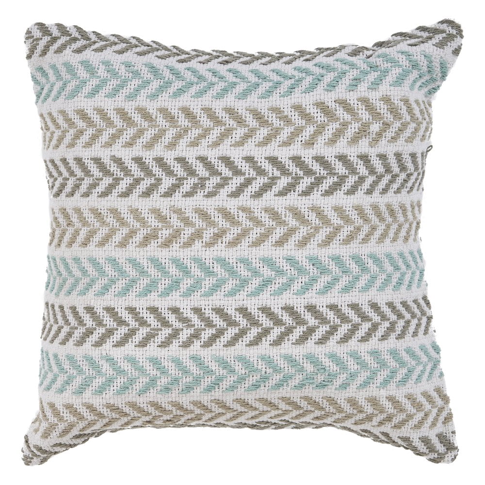 LR Home Altair Cotton Pillow Set of 4 in Blue/Gray, 18" x 18"