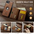 thumbnail image 6 of DG.MING Wallet Case for iPhone 16e 6.1inch,Detachable Magnetic Wallet Phone Case with RFID Blocking, Card Slot,Holder, Leather Phone Case for Men Women,Brown,For iPhone 16e, 6 of 9