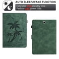 thumbnail image 6 of Case for Samsung Galaxy Tab A 9.7 inch 2015 (Model:SM-T550 T555 SM-P550 P555) Released,PU Leather Embossed Coconut Tree Slim Case with Pencil Holder Card Slot Protective Smart Cover,Green, 6 of 6