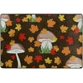 thumbnail image 4 of SKYSONIC 36x24in Forest Mushrooms Autumn Area Rug, Orange Maple Leaf Non-Slip Floor Carpet for Indoor Living Dining Room Bedroom, 4 of 7
