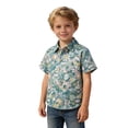 thumbnail image 1 of Camisa Hawaiana Bebé Chico de Manga Corta Casual Blusa Impresa con Patrón de Flores, Bebé Playa Vacaciones Botón Abajo Superior, 1 of 9