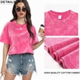 thumbnail image 3 of SAWOBUUN Women Crop Tops Acid Wash Short Sleeve T shirt Casual Trendy Comfy Y2K Summer Basic Tees, 3 of 8