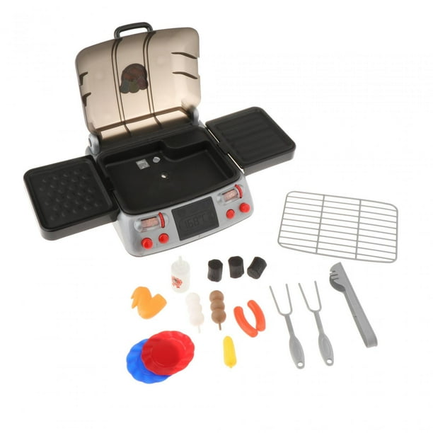 Kits de comida para niños, regalos para niños y niñas, utensilios de cocina, juguetes para juegos de simulación, juguetes para barbacoa negro