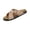 Khaki, variant on LTTVQM Womens Flat Sandals Arch Support Platform Open Toe Slip-On Cork Footbed Slide Sandals Casual Lounge Adjustable Buckle Slides for Vacation Khaki 36(US-5.5)