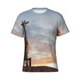 thumbnail image 4 of Qekee Elephant Giraffe Classic Fit T-Shirt Men's Shirt Men's Tight Short Sleeves for Exercise, Running, Mountaineering - Elephant Giraffe, 4 of 9