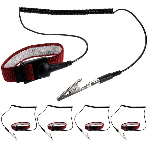 ifundom 5pcs Anti Static Wrist Straps with Grounding Wire Anti Static Wristband Adjustable Anti Static Bands