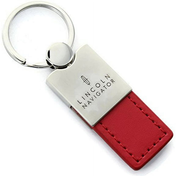 Lincoln Navigator Keychain & Keyring - Duo Premium Red Leather