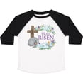 thumbnail image 3 of Inktastic Easter He Has Risen with Cross and Flowers Boys or Girls Toddler T-Shirt, 3 of 5
