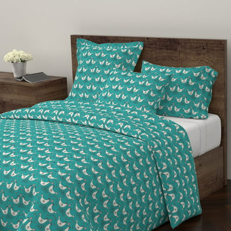 Chicken Hen Egg Nest Roost Turquoise Sateen Duvet Cover by (Best Roost For Chickens)