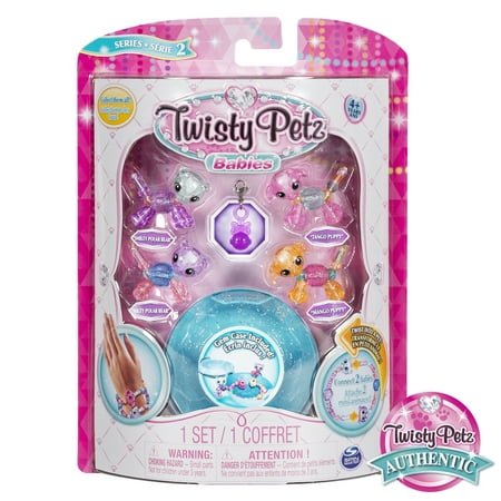 Twisty Petz, Series 2 Babies 4-Pack, Polar Bears and Puppies Collectible Bracelet and Case (Blue) for Kids