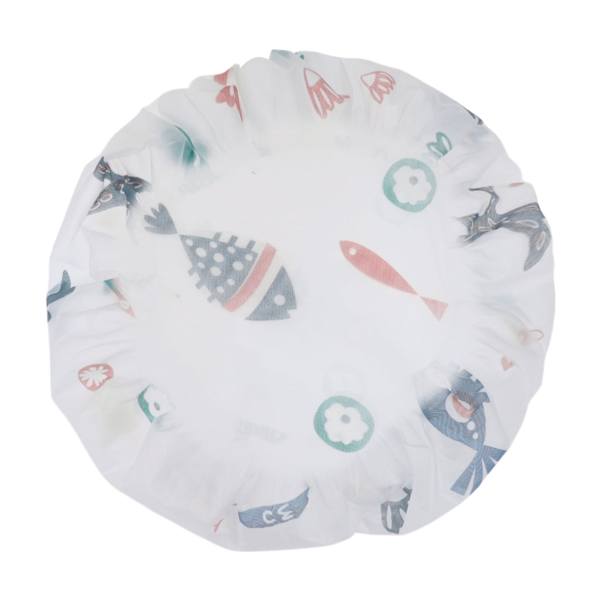 Unique Bargains Fish Single Layer Shower Cap 5 Pcs White Fish