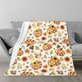 thumbnail image 2 of Fall Blanket Thanksgiving Day Sunflower Pumpkins Throw Blanket Orange Gnomes Warm Lightweight Travel Blanket Thanksgiving Fall Decor Blanket Gifts 60"x50", 2 of 6