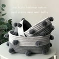 thumbnail image 4 of Tuphregyow 3-Piece Set of Decorative Woven Cotton Rope Storage Baskets for Desk, Home, or Office - Ideal for Organizing Snacks, Keys, Cosmetics, Toys, and Small Items Gray, 4 of 9