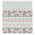 thumbnail image 3 of Ambesonne Tribal Shower Curtain, Floral Paisley and Aztec, 69"Wx84"L, Cream Aqua and Coral, 3 of 3