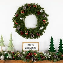 Northlight 30" Prelit Canadian Pine Artificial Christmas Wreath - Multi Lights