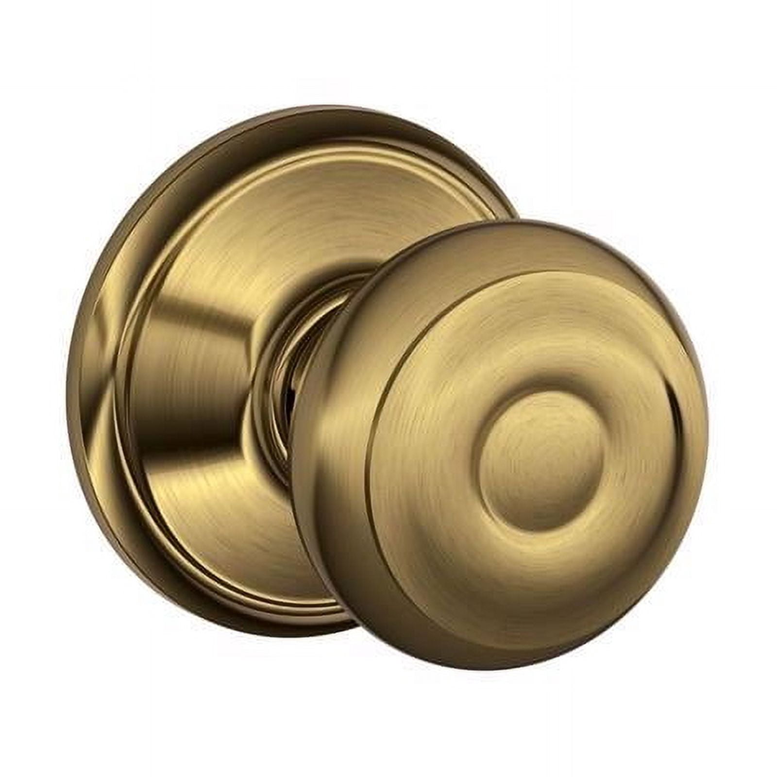 Schlage F10VGEO609 Georgian Passage Knob, Antique Brass