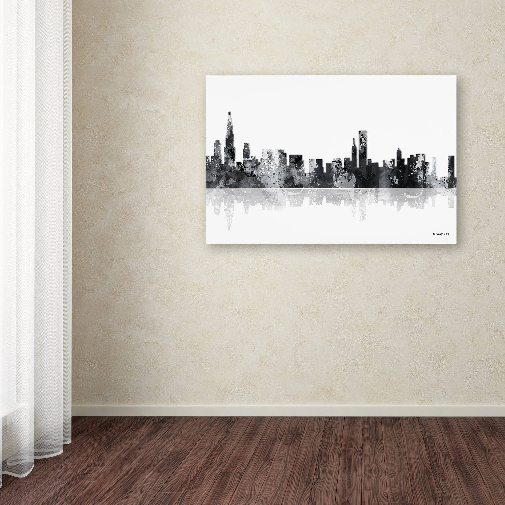 Trademark Fine Art "Chicago Illinois Skyline BG-1" Canvas Art by Marlene Watson