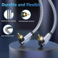 90 Degree RCA Cable 10ft/3M,RCA Subwoofer Cable Dual Shielded Right
