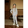 thumbnail image 5 of Arshiner Girl's Sweatshirt and Sweatpants Set 2 Piece Outfits Rib-Knit Sweatsuits Cute Pullover and Pants for Kids, 5 of 8