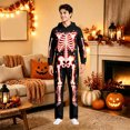 thumbnail image 5 of YUEHUA Holiday Sleepwear Jumpsuit, Unisex Skeleton Pattern One-Piece Pajamas, Soft & Warm for Layering, for Couple's Outings, 5 of 9