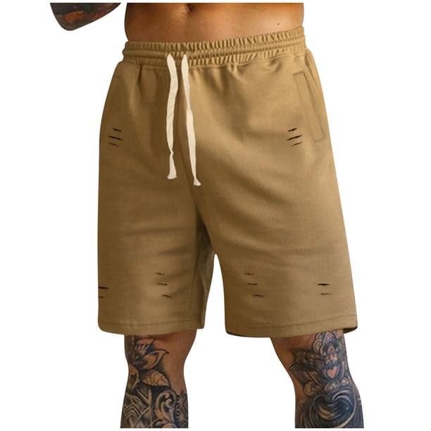 pstuiky Pantalones cortos cargo para hombre, Pantalones cortos holgados de verano para hombre, deportivos, de playa, informales, para fitness y exteriores, con perforaciones.