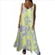 thumbnail image 3 of Vestido Bohemio de Verano con Tirantes Finos, Sin Mangas y Cuello en V para Mujer, con Estampado Floral, para Vacaciones, Amarillo XXXL, 3 of 10