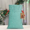 thumbnail image 5 of Junzan Teal Turquoise Glitter Print Christmas Gift Bag,Drawstring Gift Pouch Holiday Bags for Gifts Xmas Gift Bags Reusable Holiday Gift Bags & Party Favor Bags (1 PCS)-Medium, 5 of 9
