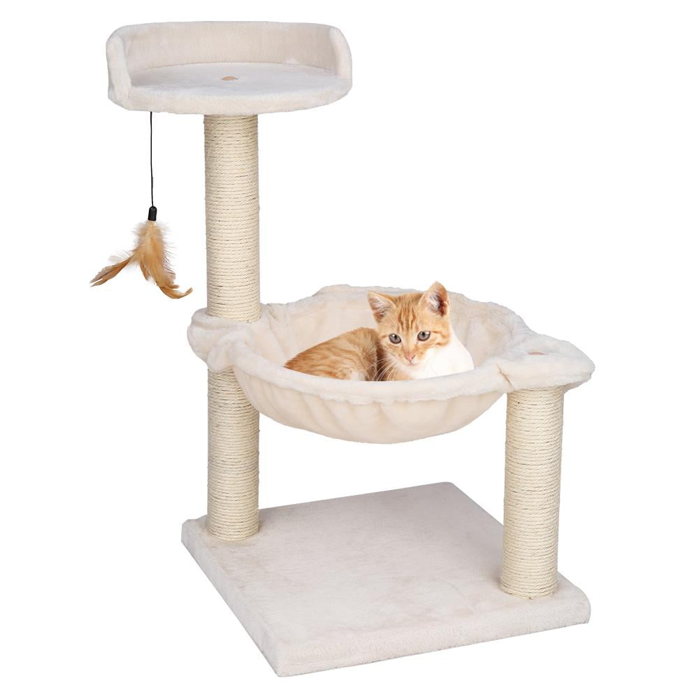 Ktaxon Multi-Level Cat Tree Tower, Deluxe Kitten Condos with Cozy Perches and Replaceable Dangling Balls Gray