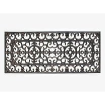 A1HC Natural Rubber Outdoor Doormat with Paisley Grill Design, Heavy-Duty Shoe Scraper, Dirt-Trapping Entryway Mat, 18" x 48"