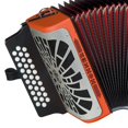 thumbnail image 3 of Hohner Compadre GCF 3-Row Diatonic Accordion - Orange Bundle with Hard Case, Gig Bag, Adjustable Straps, and Austin Bazaar Polishing Cloth, 3 of 3